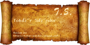 Tokár Sándor névjegykártya